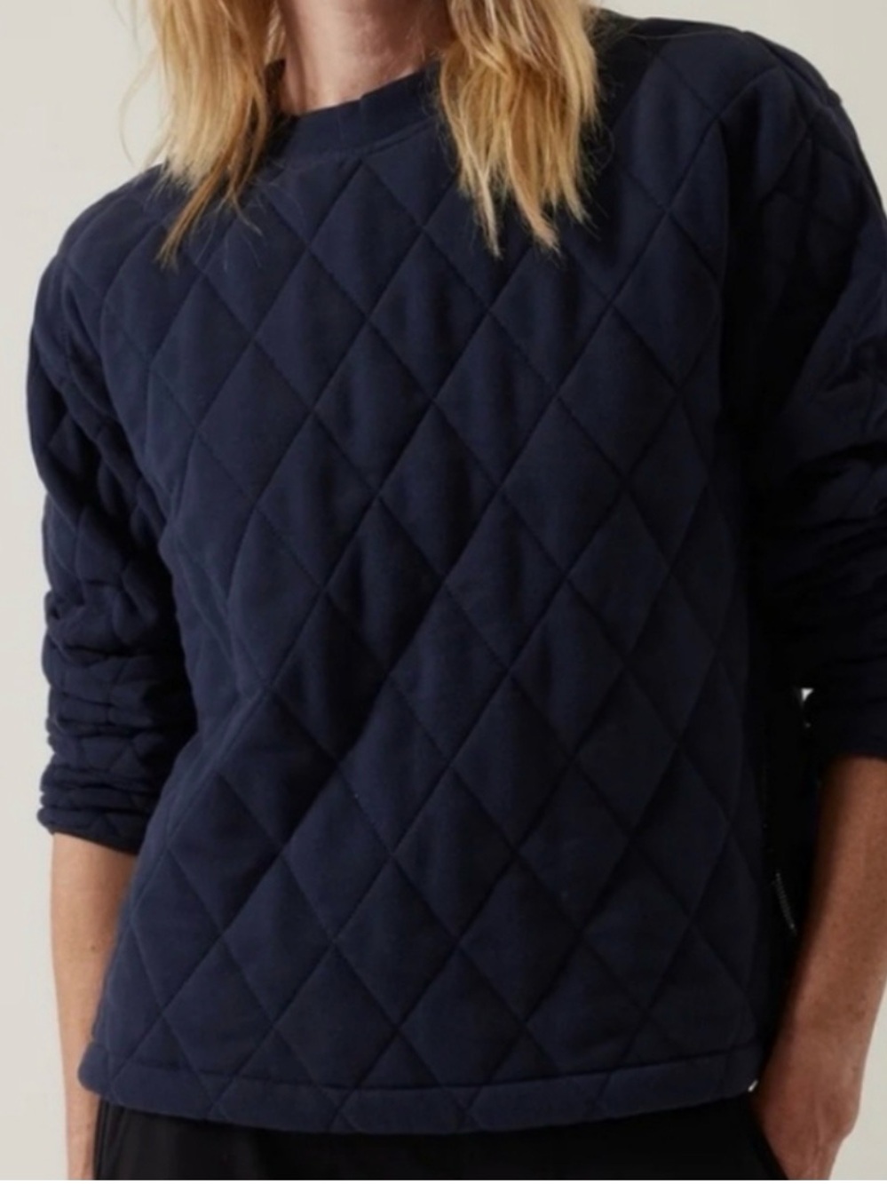 Athleta Retroplush Quilted Crewneck